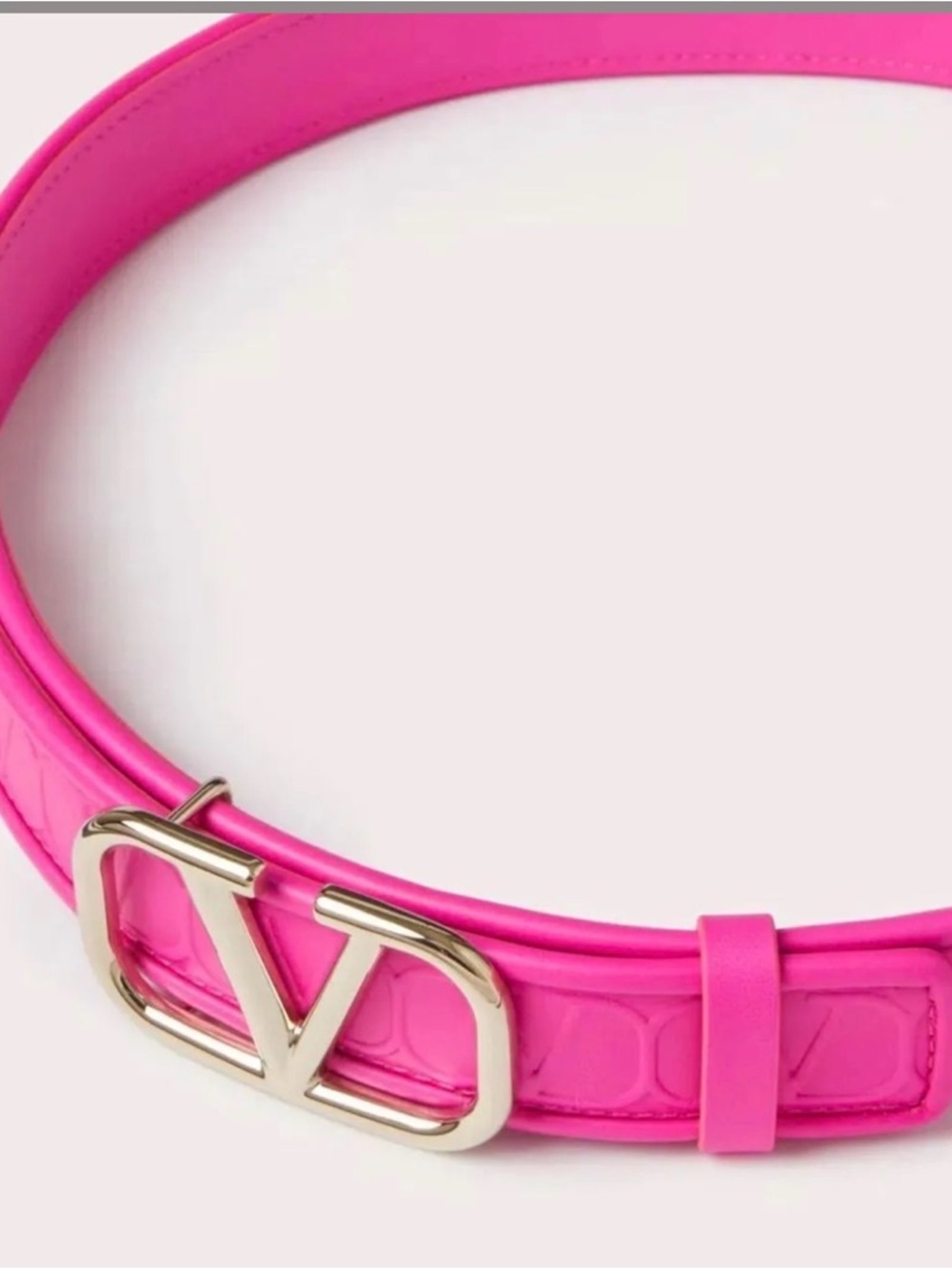Valentino Pink VLogo Leather Belt NWT and box - Picture 3 of 9